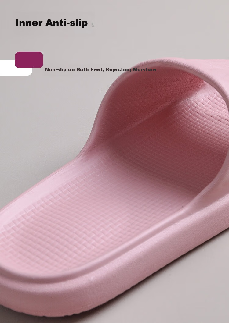 GUOLUOFEI Eva Slippers for Men, Summer Indoor Home Non-Slip Bathroom Shower Squishy Feeling Sandals, Black, Size 42-43 8