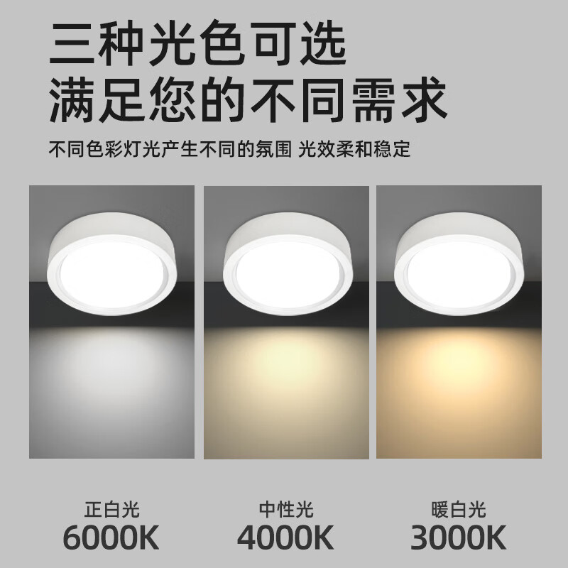 Biuyum Ultra-thin Surface-mounted Round LED Small Ceiling Light Corridor Entrance Hallway Recessed Spotlight White-20W-Cool White