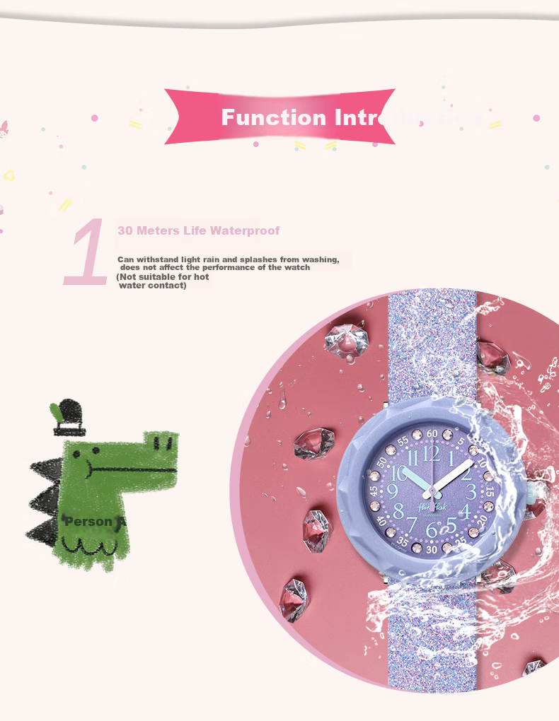 Swatch Flik Flak Children's Swiss Quartz Watch, Elementary School Student Birthday Gift, Purple Starry Sky 2
