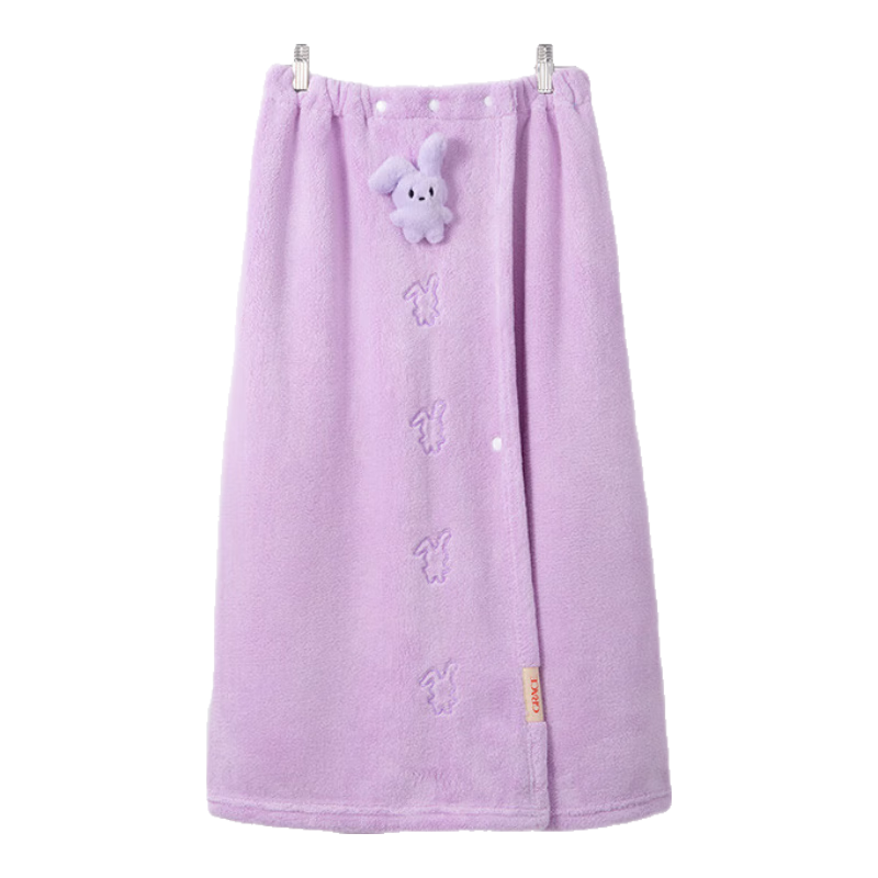 Grace 10A Antibacterial Bath Towel, Women's Wearable Adult Bathrobe, Quick-Drying Wrap Towel for Showering, Home Use, Absorbent, Purple