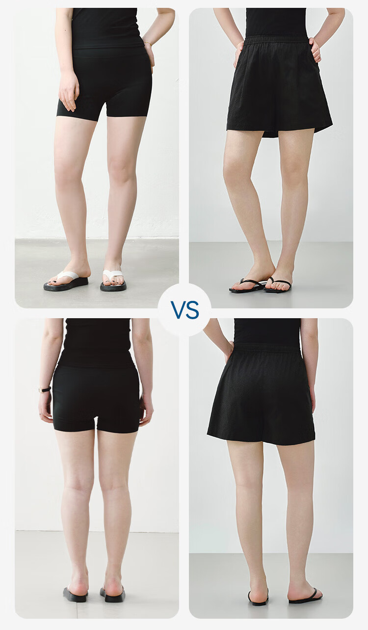 JD Jingzao Women's Casual Cotton-Feel Elastic Waist Shorts 2026 Spring New Breathable Sports Five-Point Pants Black XS 12