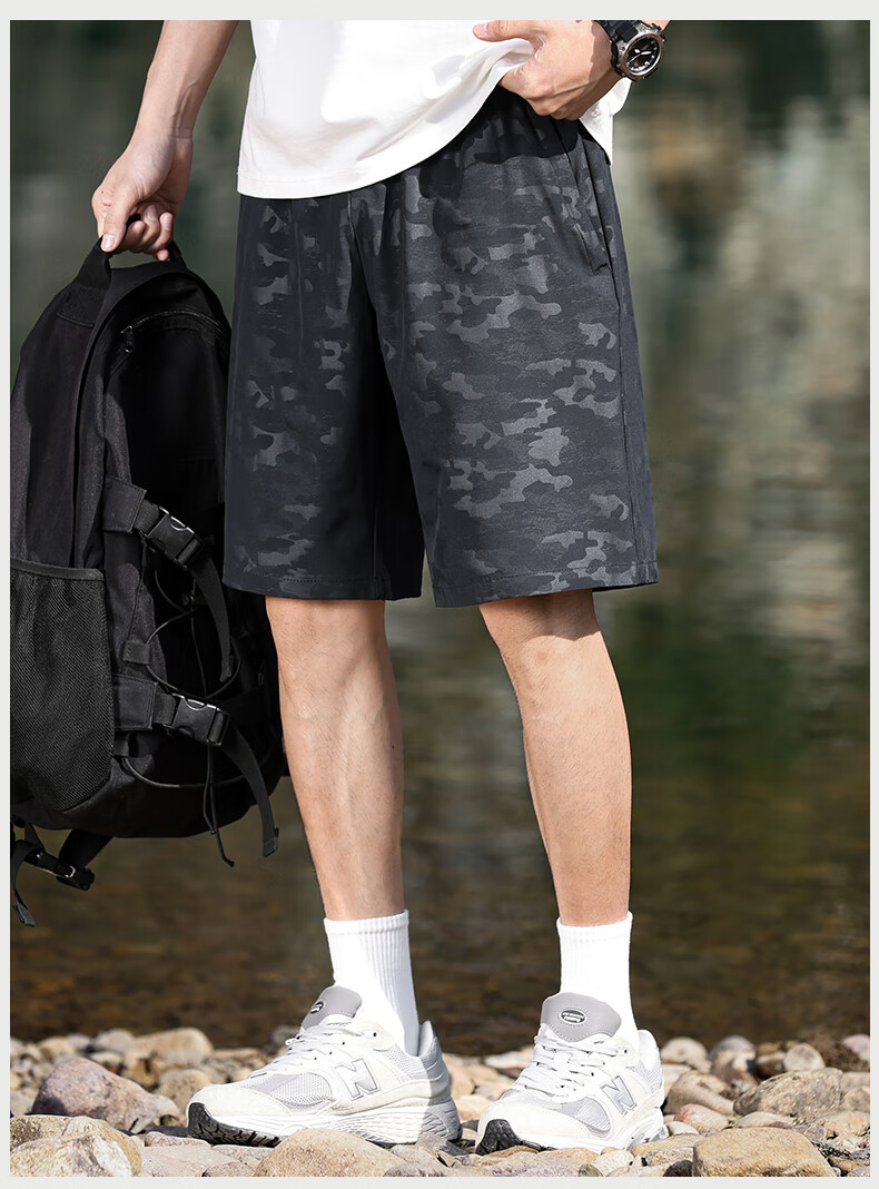 EASTERN CAMEL Men's Trendy Summer Outdoor Casual Sports Straight Five-Point Shorts Youth Loose Beach Pants 11