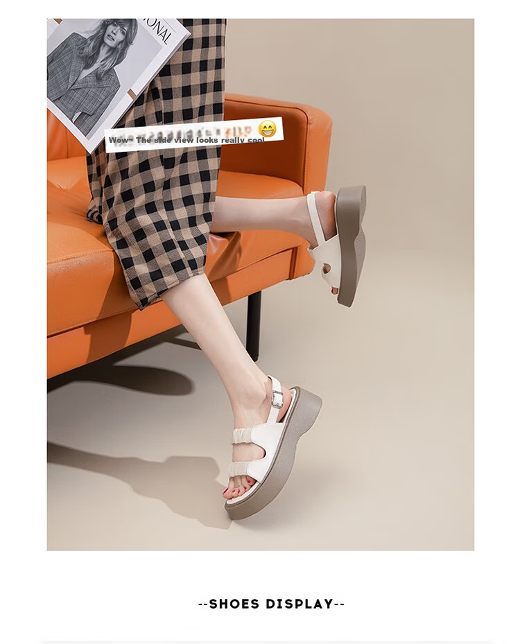 ZHR Roman Sandals for Women, Summer Height-Increasing Slippers, Outdoor Wear, Single-Strap Women's Shoes, 2026 New Style JF10T, Beige, Size 36 19