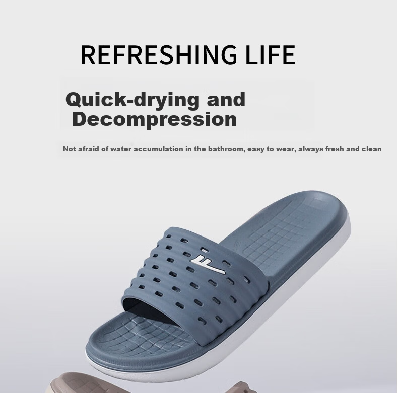 Huili Quick-Drying Slippers for Men, Non-Slip, Comfortable Bathroom Indoor And Outdoor Sandals HL018019 Brown Size 42 1