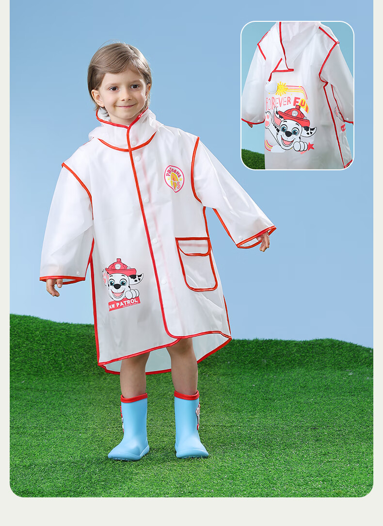 Paw Patrol Kids Raincoat for Boys and Girls Toddlers Kindergarten Split Cape Rainwear 3