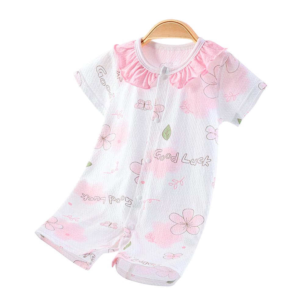 DEESHA Baby Romper, Newborn Spring And Summer Short-Sleeve Bodysuit, Unisex Infant All-Season Underwear, Pure Cotton Clothing
