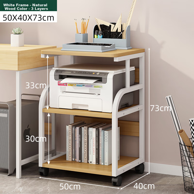 FENJIEXIAN Storage Rack, Printer Organizer Shelf, Floor-Standing Storage Rack, Movable Multi-Layer Storage Shelf, Simple Multi-Tier Organizer