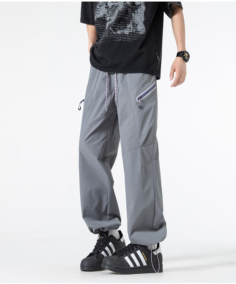 MMOPTOP Quick-Dry Tactical Pants for Men, Spring And Summer Outdoor Sports Loose Breathable Cargo Pants MIZ02 Obsidian Black L 7