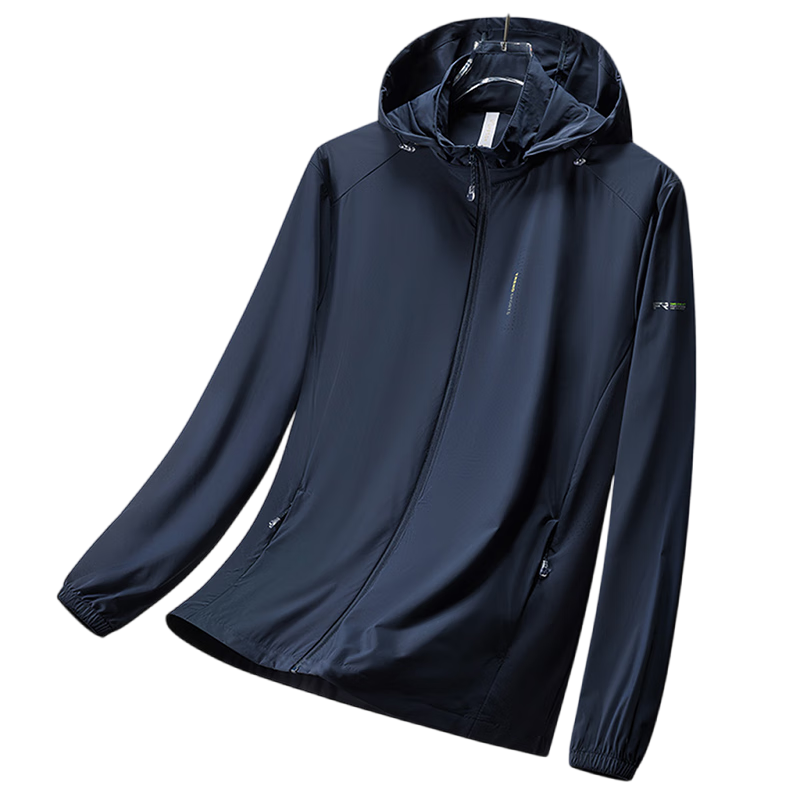 ROMON Men's Sunscreen Jacket Ice Silk Cooling Detachable Hood Lightweight Breathable Outdoor Casual Coat 5088A