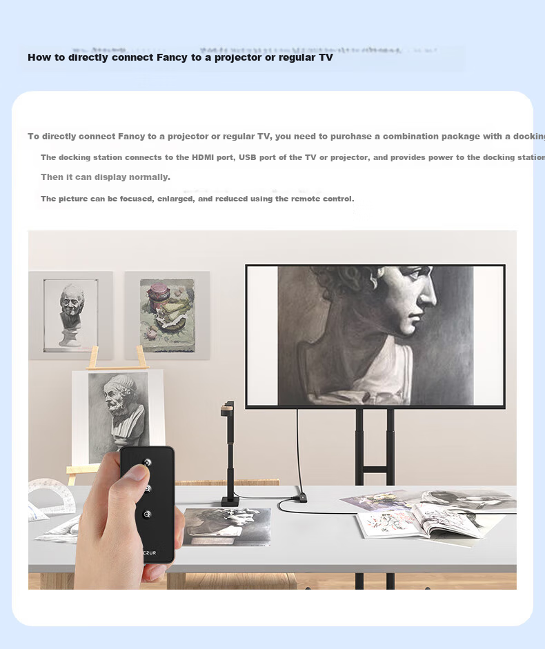 CZUR Document Camera with 8 Million Pixels A3 High-Definition Video Display Stand Multimedia Live Streaming Calligraphy Painting Teaching Online Course Display Stand Fancy+ Manuscript Stand (Contact Customer Service for Free Gift) 27
