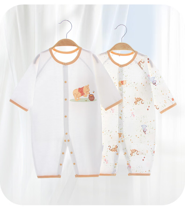 Disney Baby Clothes, Newborn Summer Thin Onesie, Full Moon Baby Hundred Days Sleepwear, Viny 2 Pieces, 59cm 1