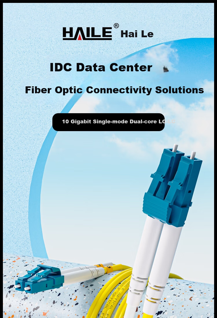 HAILE Telecom-Grade Single-Mode 10 Gigabit Fiber Optic Patch Cable, Single-Mode Dual-Core Φ2.0 (LC-LC, 9/125), 1 Meter, Fiber Optic Pigtail Patch Cord, HJ-2LC 1