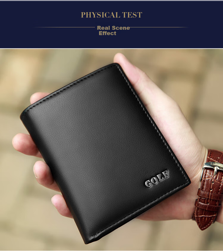 GOLF Men's Wallet, Vertical Style, Soft Leather Billfold, Multi-Card Slots, Bank Card Holder, Business Casual, Lightweight Coin Purse, Gift Box Packaging 5