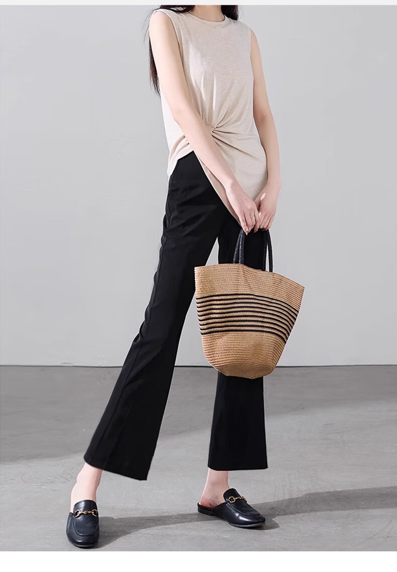 JOYNCLEON Maternity Pants Summer Thin Flared No Belly Support Long Pants Petite Maternity Wear Black XXL Jyk181766 19