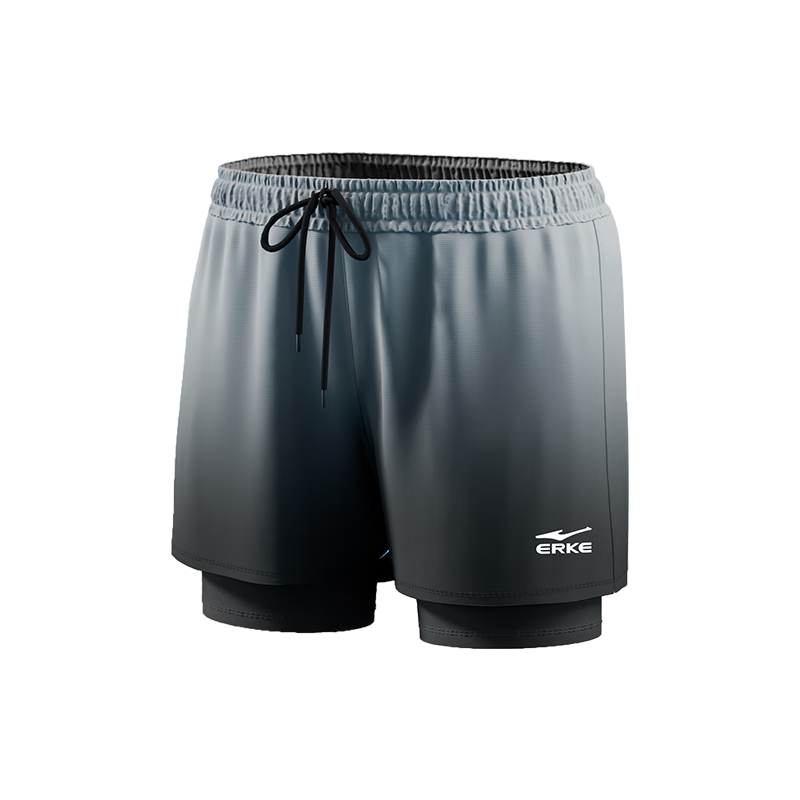 ERKE Men's Swim Trunks, Double-Layer Anti-Embarrassment Boxer Briefs, Loose-Fitting Quick-Dry Vacation Beach Shorts, Hot Spring Swimwear, Swimming Gear