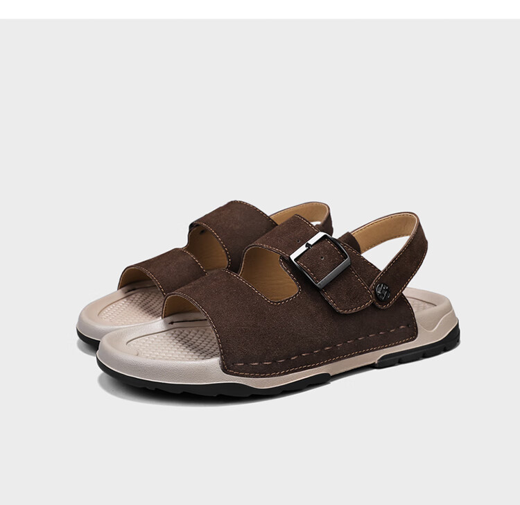 Bull Family Men's Summer Sandals Breathable Versatile Beach Shoes Thick Sole Durable Birkenstock Retro Casual Slippers 24
