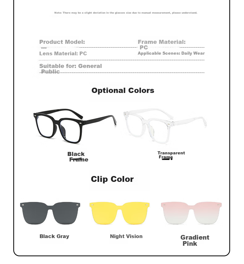 LOVECRAFT Myopia-Specific Sunglasses Clip-On for Men And Women, Driving-Specific Polarized Clip-On - Black Frame with Gray Lenses, UV Protectio 24