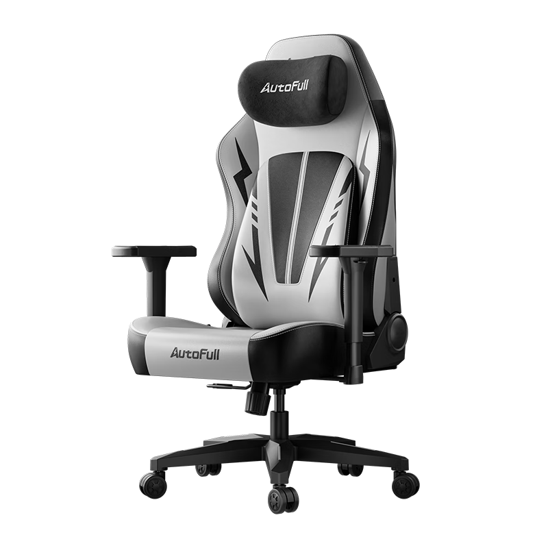 AutoFull C3Pro Silver-White Gaming Chair, Ergonomic Chair, Computer Chair, Office Chair, Gaming Chair, Reclining Chair for Long Sitting