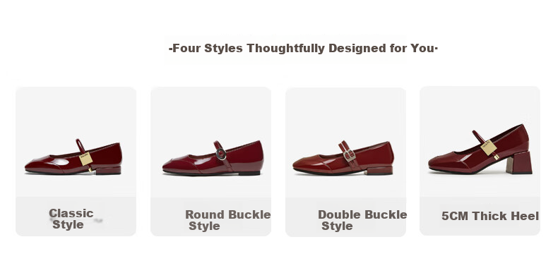 BASTO [Qiao Xin Same Style] Monet Garden 26 Autumn Beautiful Red Mary Jane Shoes, Women's Flats, Wedding Shoes 1