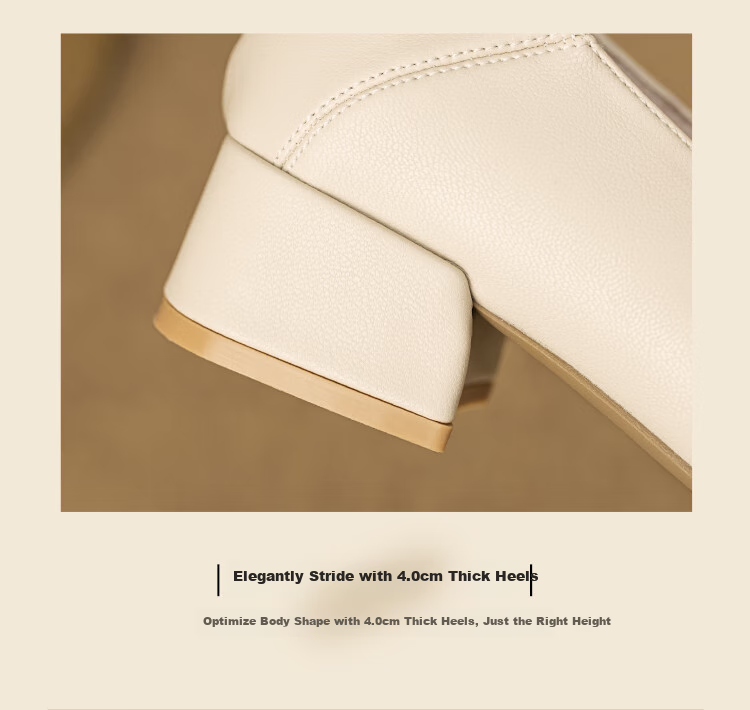 ZHR High Heels for Women, 2026 New Style Women's Shoes, Pearl Buckle Loafers, Women's Commuter Leather Shoes, Two-Way Wear K170 Beige 36 9
