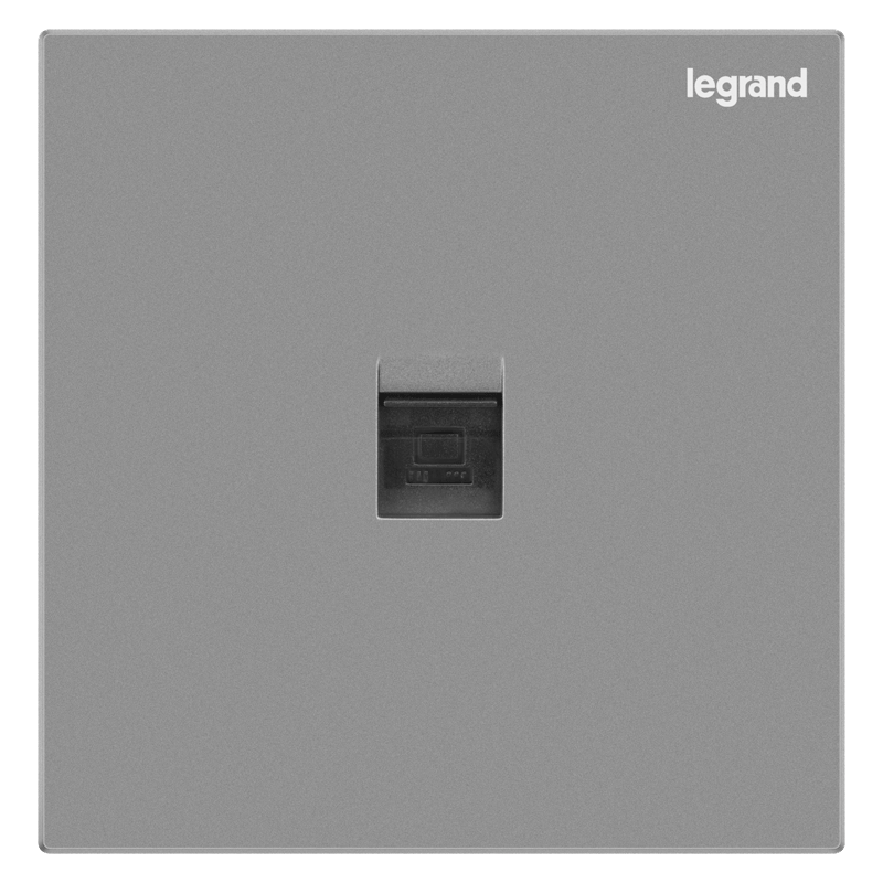 LEGRAND Switch Socket Panel Yijing Series Deep Sand Silver Mesh Plug, Single Six-Category Computer Socket