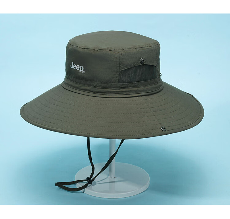 JEEP Sun Protection Hat for Men, Sun Visor Cap, Fisherman Hat, Fishing And Hiking Hat, Summer Outdoor Hat for Men, Dark Spring Gree 16