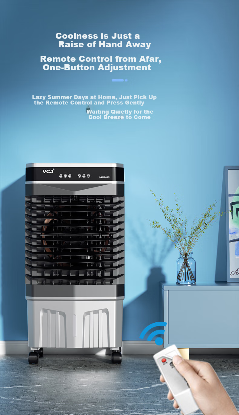 VCJ Powerful Cooling Commercial Evaporative Air Cooler High Airflow Water Cooling Fan Industrial Air Conditioner 40L Touch Control Timer ZHL-5500R 6