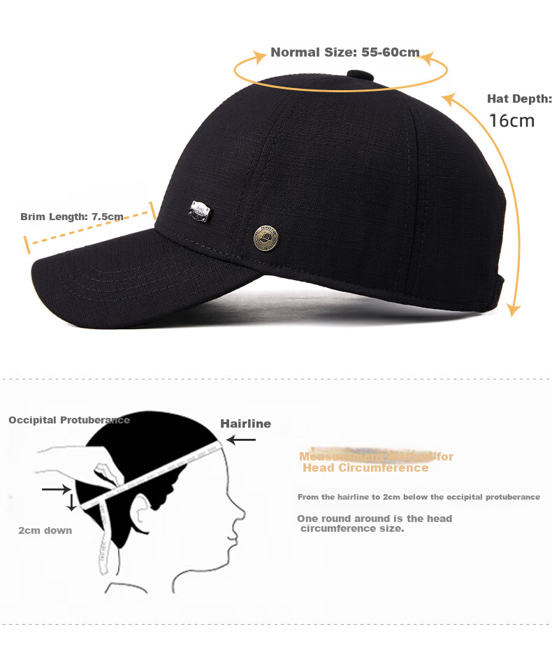 Denssyne Non-Squashable Hard Top Baseball Cap for Men, All Seasons Outdoor Hiking Sports Hat, Fashionable High-Quality Sun Visor Cap 5