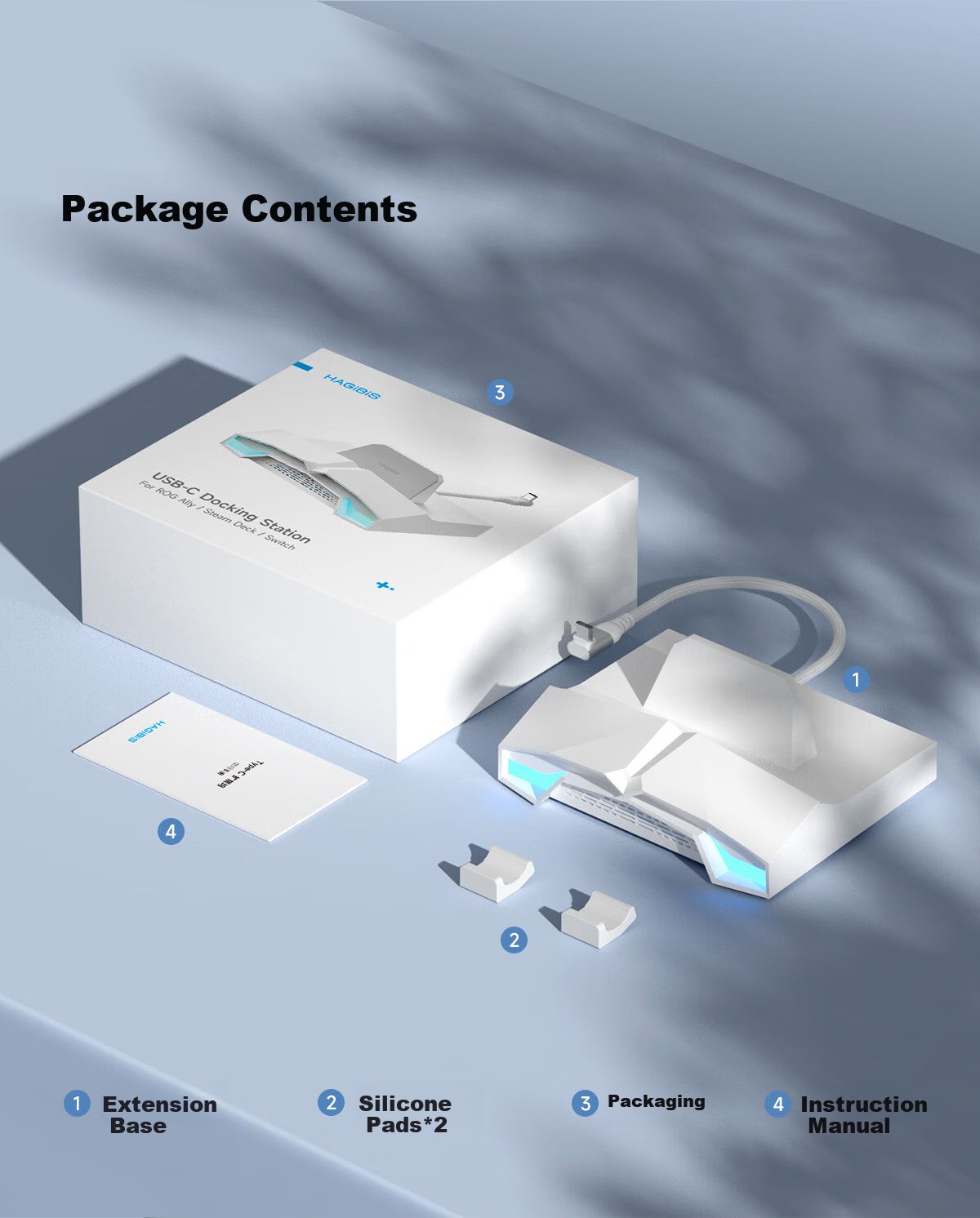 Hagibis Compatible with ROG Handheld Docking Station, SteamDeck Expansion Dock, Switch 2 Stand, Portable Bracket, Game Console Connection to Monitor, HDMI Converter Accessory 22