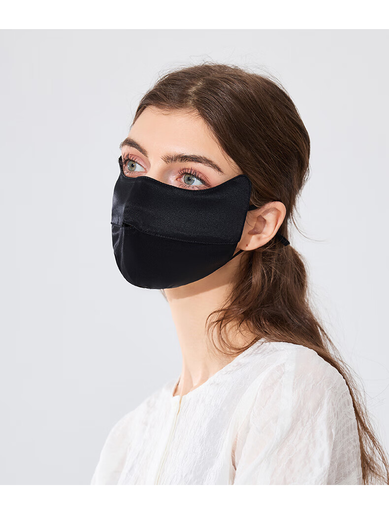 FANCET Women's Summer Silk Face Mask Mulberry Silk Sun Protection Eye Cover UV Protection Lightweight Breathable Skincare Face Bikini 14