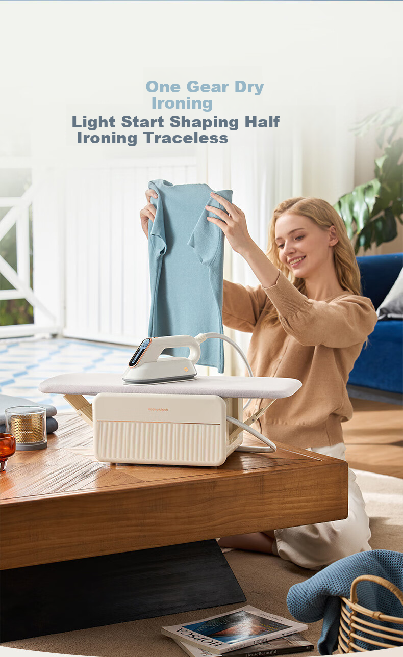 Morphyrichards Three-Fold Folding Iron Stand Garment Steamer Home Handheld Ironing Machine Steam Electric Iron Sterilization Dust Mite Removal Folding Storage Pulse Pressure Boosting Steam Ironing Table MR2035 16