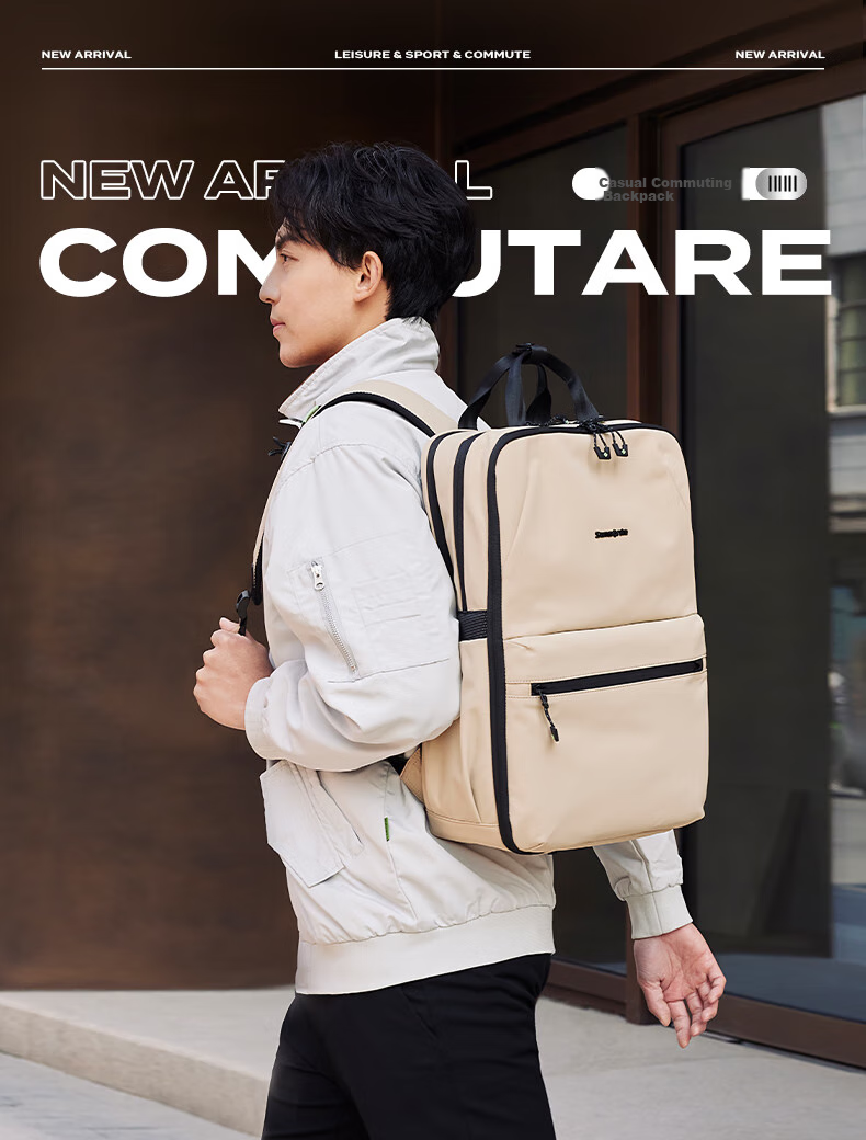 Xinxiuli Casual Commuter Backpack, Laptop Bag, 15.6-Inch, Men's Backpack, Lightweight, Large Capacity, NX5 1