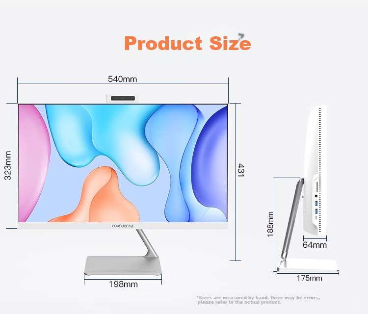 Founder 23.8-Inch All-In Desktop Computer for Business And Home Office Use (I5 12450H, 16GB RAM + 512GB SSD, with Webcam) 10
