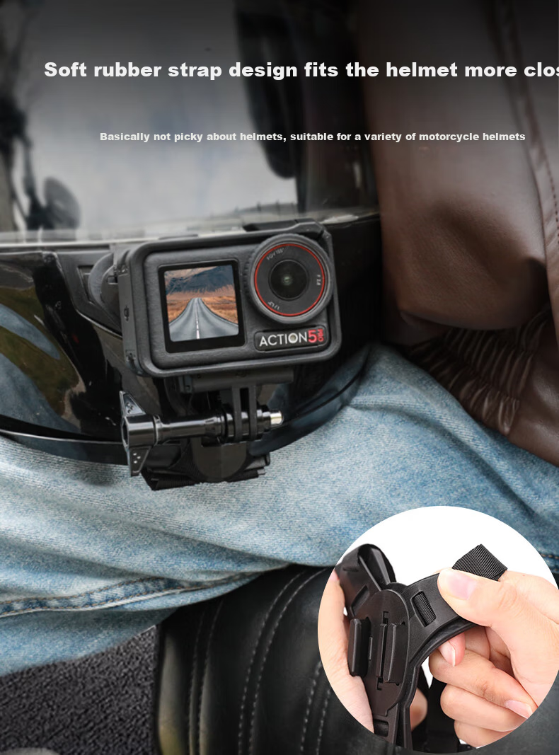 Qiye Chin Helmet Mount, Heavy-Duty Clamp, Suitable for Insta DJI Action 5 Pro Action 6 Accessories, Acepro 2 Motorcycle Helmet Mount, Motorcycle 4 6