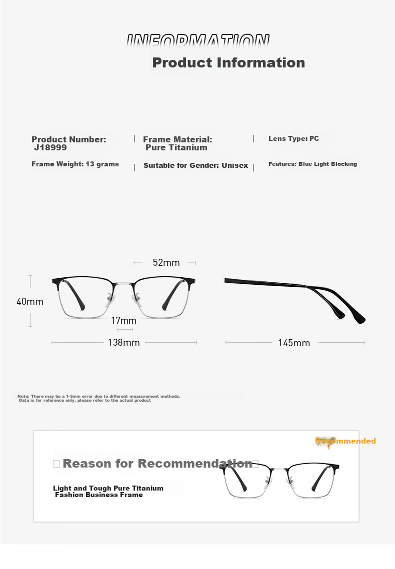 CAPONI Japanese Imported Photochromic Reading Glasses for Men, Smart Zoom, Ultra-Light Semi-Rimless, High-Definition, Anti-Blue Light, Pure Titanium, Bifocal 14