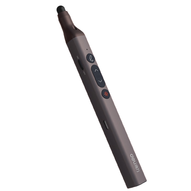 Deli Laser Page-Turning Pen for Teachers, Extendable Teaching Pointer, Seewo Whiteboard PPT Touch Pen, Presentation Pointer, Wireless Presentation Remote Control, Green Light Dark Gray MA113G