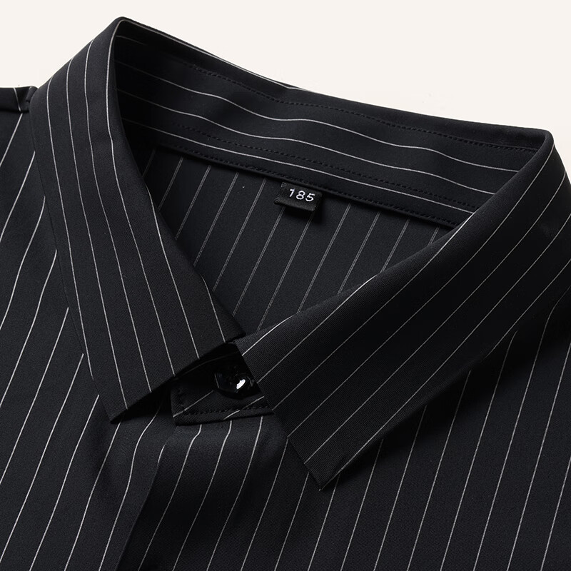 Ayoupang Summer Plus Size Pullover Striped Long-Sleeve Shirt, Loose Fit for Chubby Men, Ice Silk High-Elasticity Wrinkle-Resistant Non-Iron Shirt 23