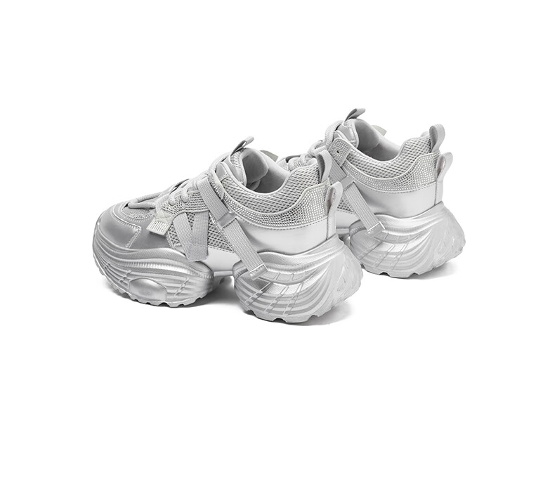 Josiny Thick-Soled Breathable Dad Shoes for Women, Spring Korean-Style Sneakers, Mesh Casual Shoes, Off-White, Size 36 17
