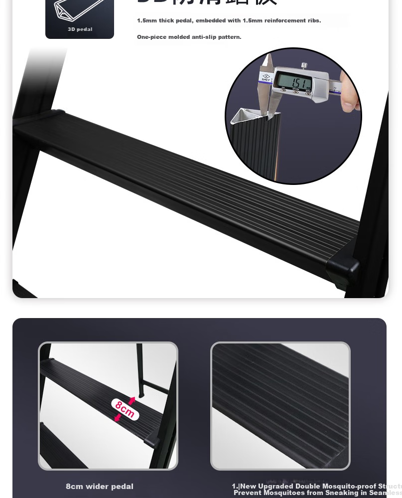Werner Household Aluminum Alloy Ladder, Four-Step Folding Ladder, Wide Treads, Multi-Functional Ladder HB4-3CN 9
