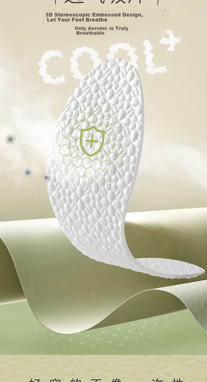 Nanjiren 20 Pairs High Polymer Disposable Insoles, Strong Sweat Absorption, Breathable, Non-Slip, Odor-Resistant, Comfortable, Thin, Barefoot, Military Training Size 41 11