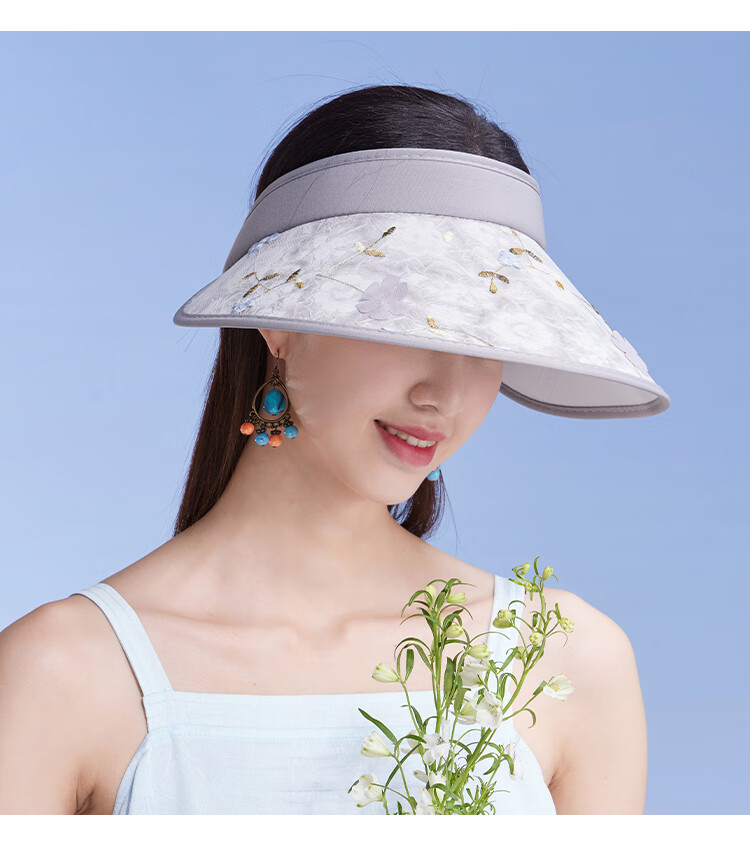 Shanghaigushi Sun Protection Hat for Women, Spring And Summer Visor Outdoor Casual UV-Resistant Sun Hat with Embroidery And Wide Brim 28