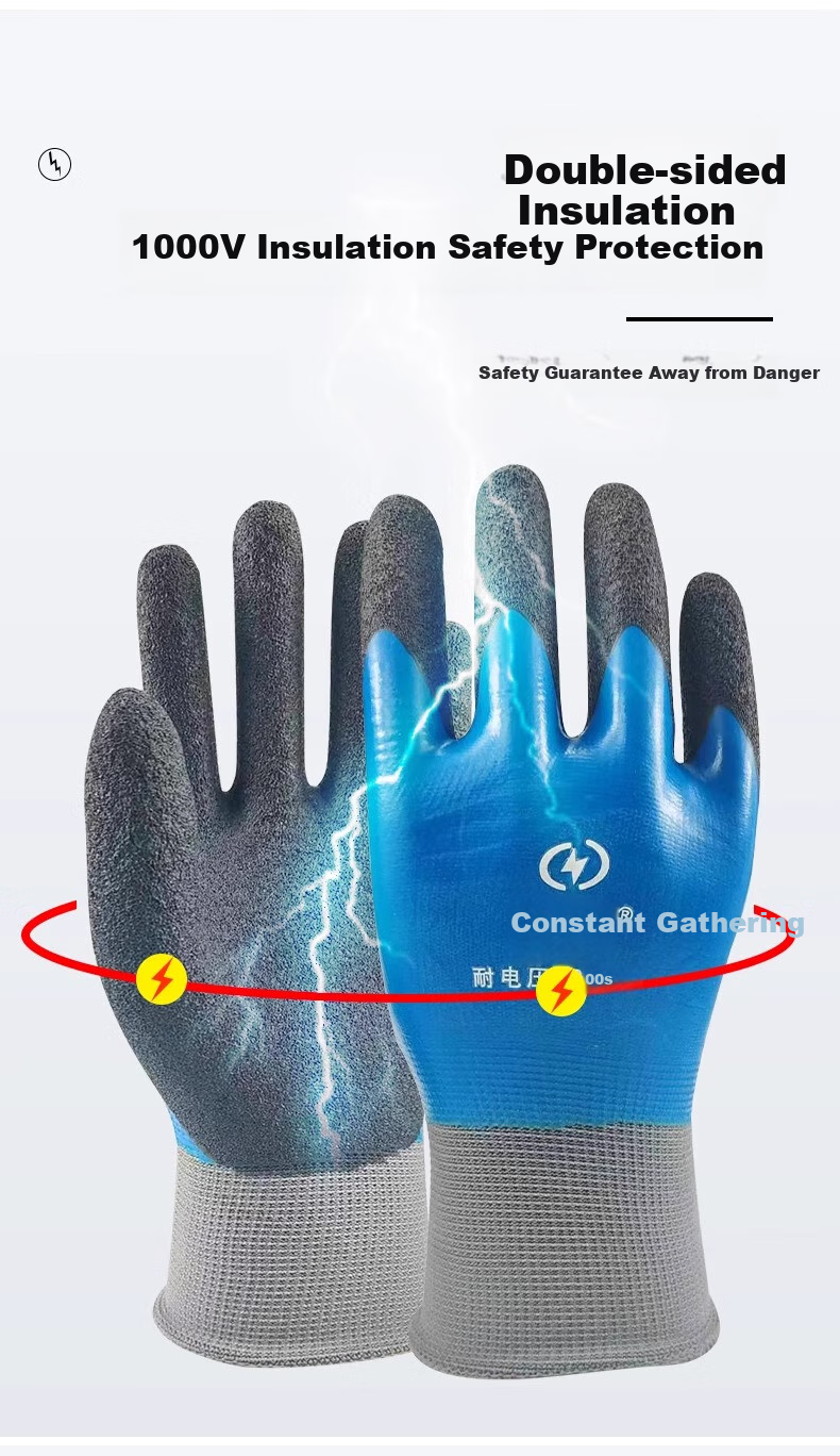 Hengju Insulation Gloves, Electrician-Specific Low-Voltage Anti-Electric Professional Touch-Proof 1000V High-Voltage Live Work Gloves 3