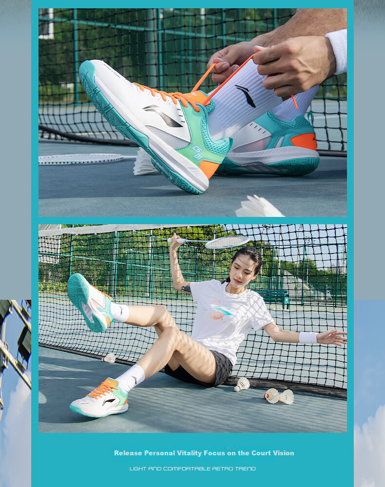 Li-Ning Badminton Shoes for Men And Women, Rocket Shoes 1.0, Competition And Training Shoes, Table Tennis And Tennis Shoes, Low-Profile Flying Shoes 20