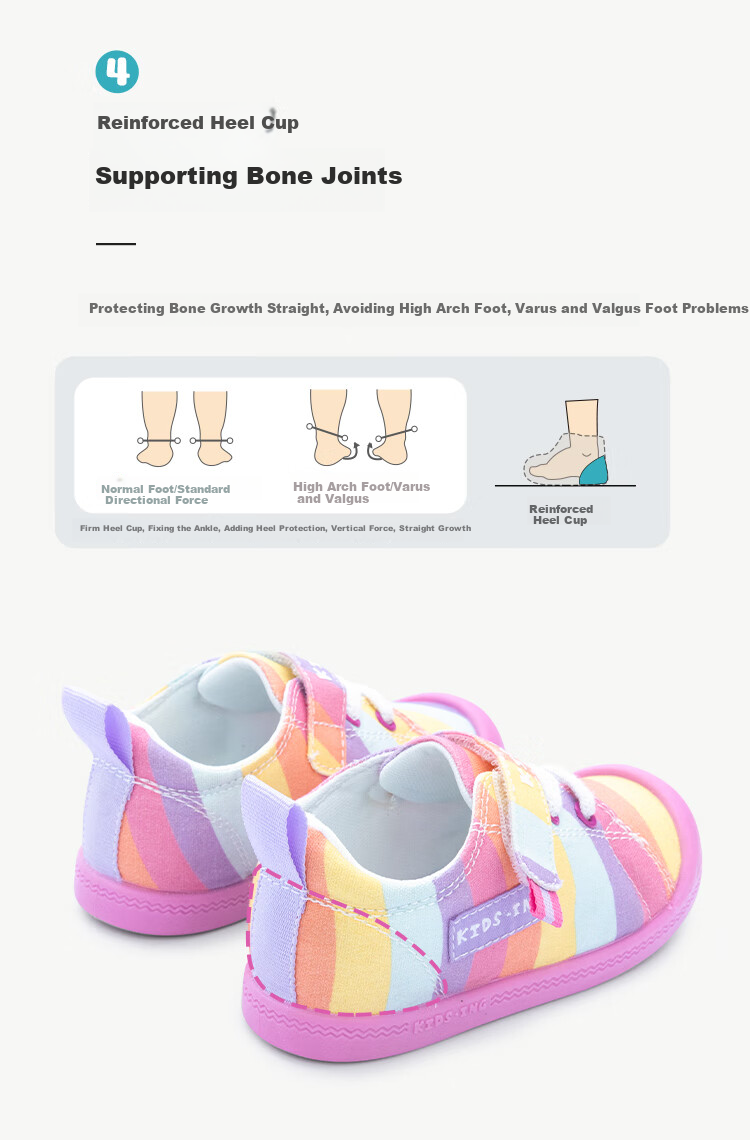 Kids.ing Cadixing Children's Canvas Shoes, Spring Season Boys And Girls Toddler Baby Soft-Soled Sneakers, Canvas Shoes, Rainbow, Size 29 10