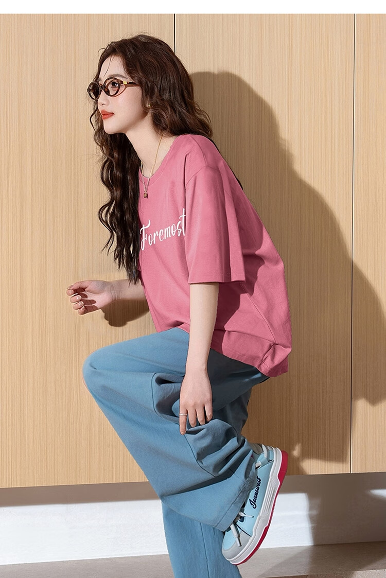 TonLion 2025 Women's Printed Crew Neck Short Sleeve T-Shirt Off-White L 16