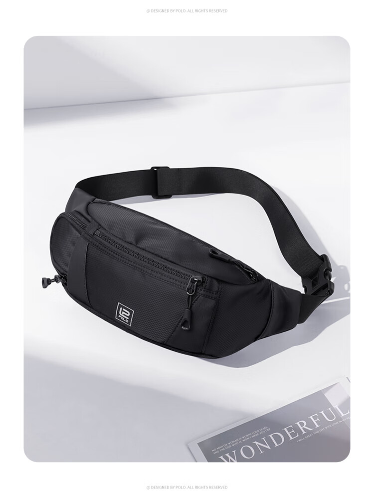 POLO Chest Bag, Men's Crossbody Bag, Casual Shoulder Bag, Lightweight IPad And Phone Bag, Multi-Compartment Sports Messenger Bag, Cycling Waist Pack 4