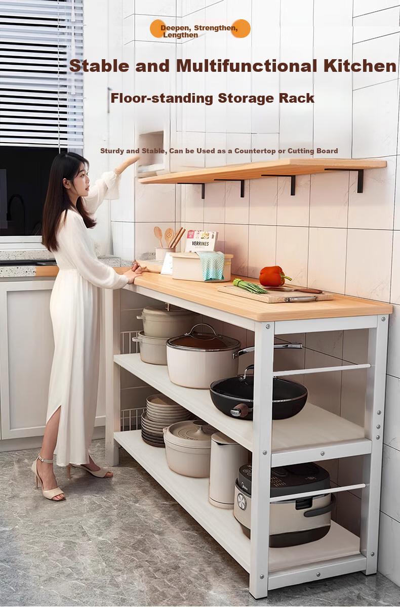 Quanpinwu Kitchen Storage Rack, Floor-Standing Multifunctional Cutting Table, Multi-Layer Sideboard, Cookware Storage Cabinet, Narrow Cupboard, 24 2
