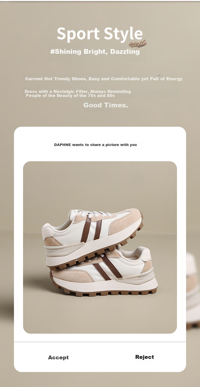 Daphne Thick-Soled Training Shoes for Women, New Autumn 2026 Style, Casual Comfortable Sneakers, Height-Increasing Versatile Lightweight Running Shoes for Wome 5