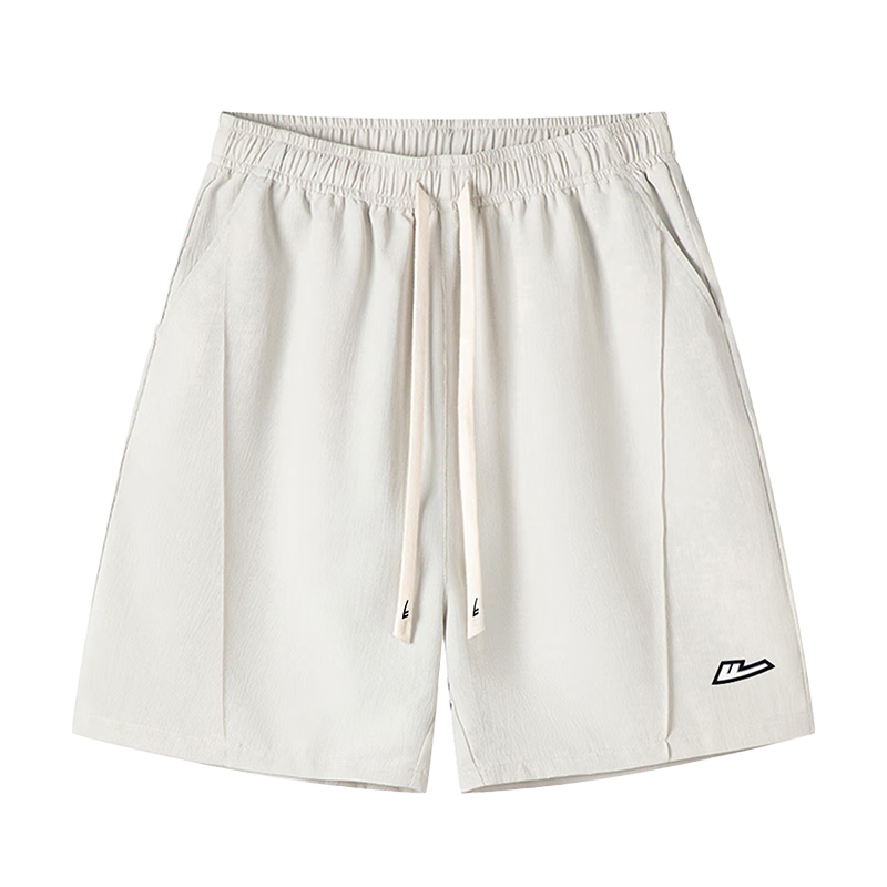 Huili Shorts, Summer Men's Ice Silk Five-Point Pants, Breathable Loose Trousers, Quick-Dry Casual Basketball Shorts, White And Gray, XL