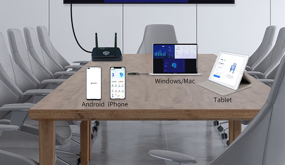 Yiteshixun Wireless Screen Mirroring Device, Wireless HDMI Audio And Video Synchronizer, High-Definition Transmission Receiver, Compatible with Apple, Huawei, Xiaomi Phones, Computers, for Connecting to TVs, Monitors, And Projectors 2